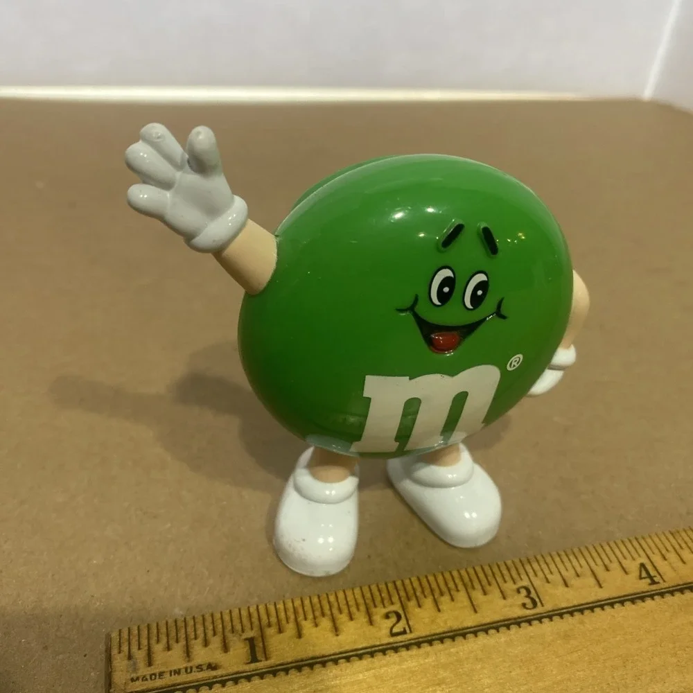 Vintage Rare 1991 Mars M&M Green Candy Dispenser Waving Hand Collectible Toy